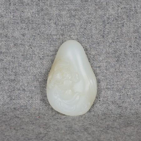 白玉糖色莲花挂件