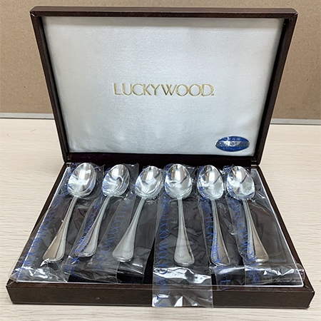 日本LUCKYWOOD品牌镀银精致咖啡勺