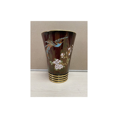 英国品牌仿日本风格花鸟鎏金大花瓶