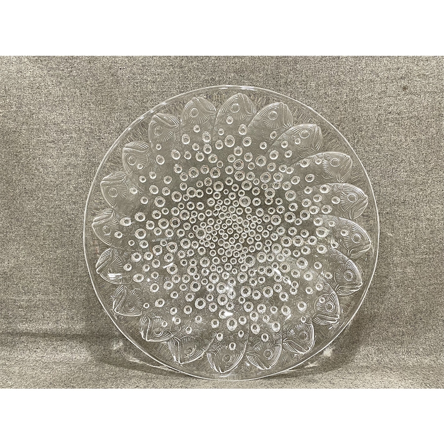 法国莱俪/LALIQUE 年年有余ROSCOFF BOWL大型水晶赏盘、果盆