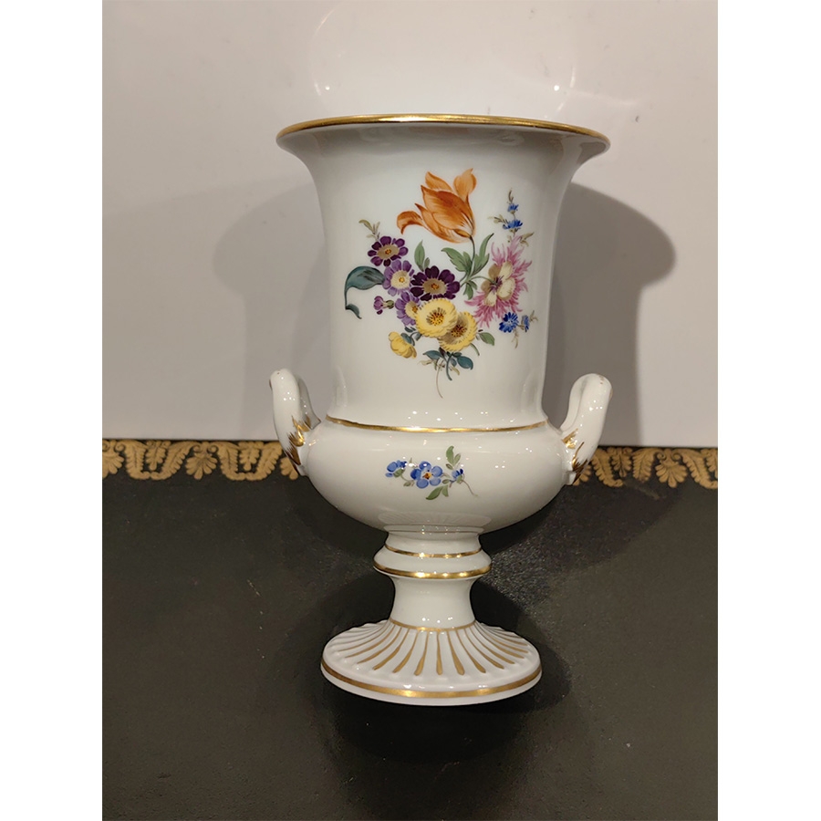 德国梅森自然主义花卉花瓶(H:13.5cm)